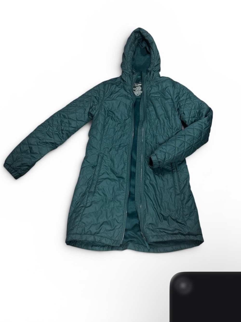 L.L. Bean Teal Quilted Puffer Coat with Hood